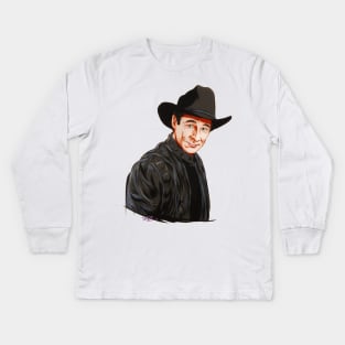 Clint Black - An illustration by Paul Cemmick Kids Long Sleeve T-Shirt